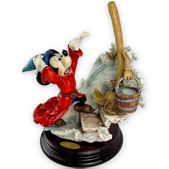 GIUSEPPE ARMANI DISNEY Mickey Mouse Sorcerer's Apprentice Sculpture Signed Coin - Picture 1 of 16